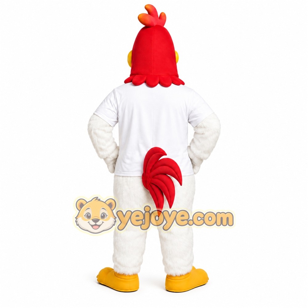 White Rooster Mascot Costume White Rooster Mascot Costume
