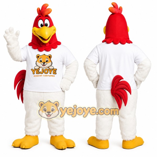 White Rooster Mascot Costume