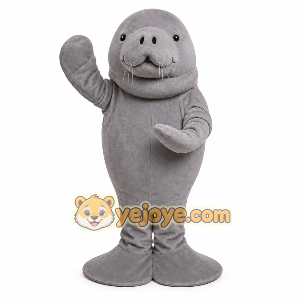 Cute Gray Manatee Mascot Costume for Adults Cute Gray Manatee Mascot Costume for Adults