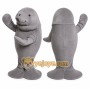 Cute Gray Manatee Mascot Costume for Adults