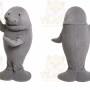 Cute Gray Manatee Mascot Costume for Adults