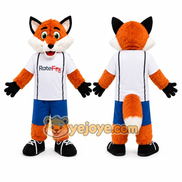 Orange Fox Sports Mascot Costume