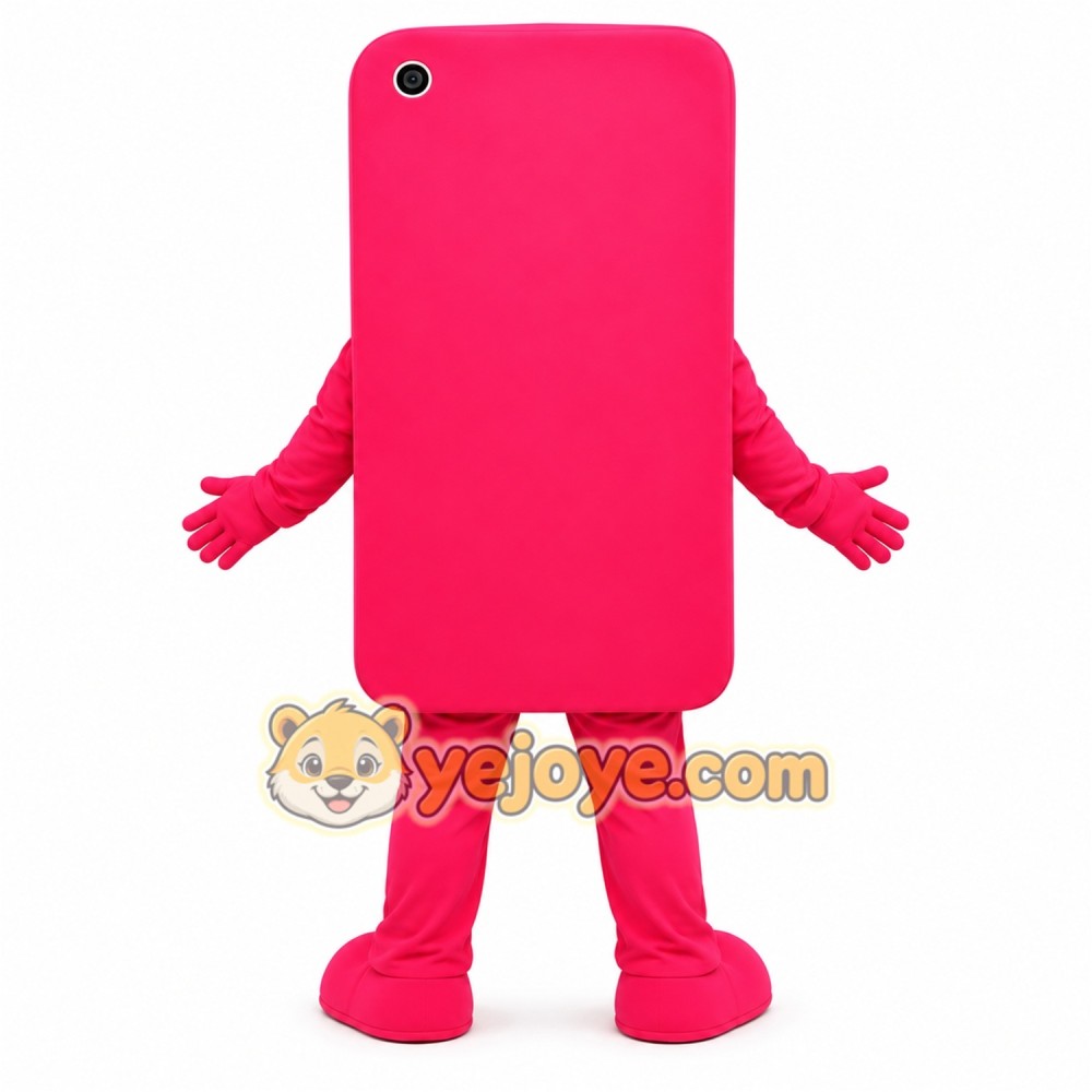 Pink Phone Mascot Costume Pink Phone Mascot Costume