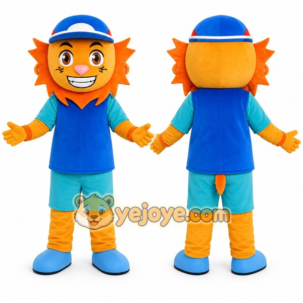 Orange Lion Mascot Costume