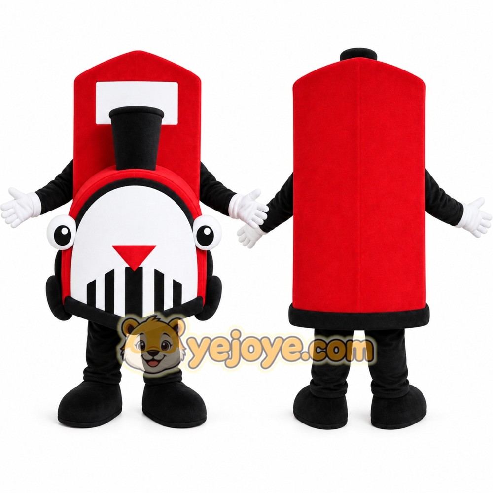 Red Train Mascot Costume Red Train Mascot Costume