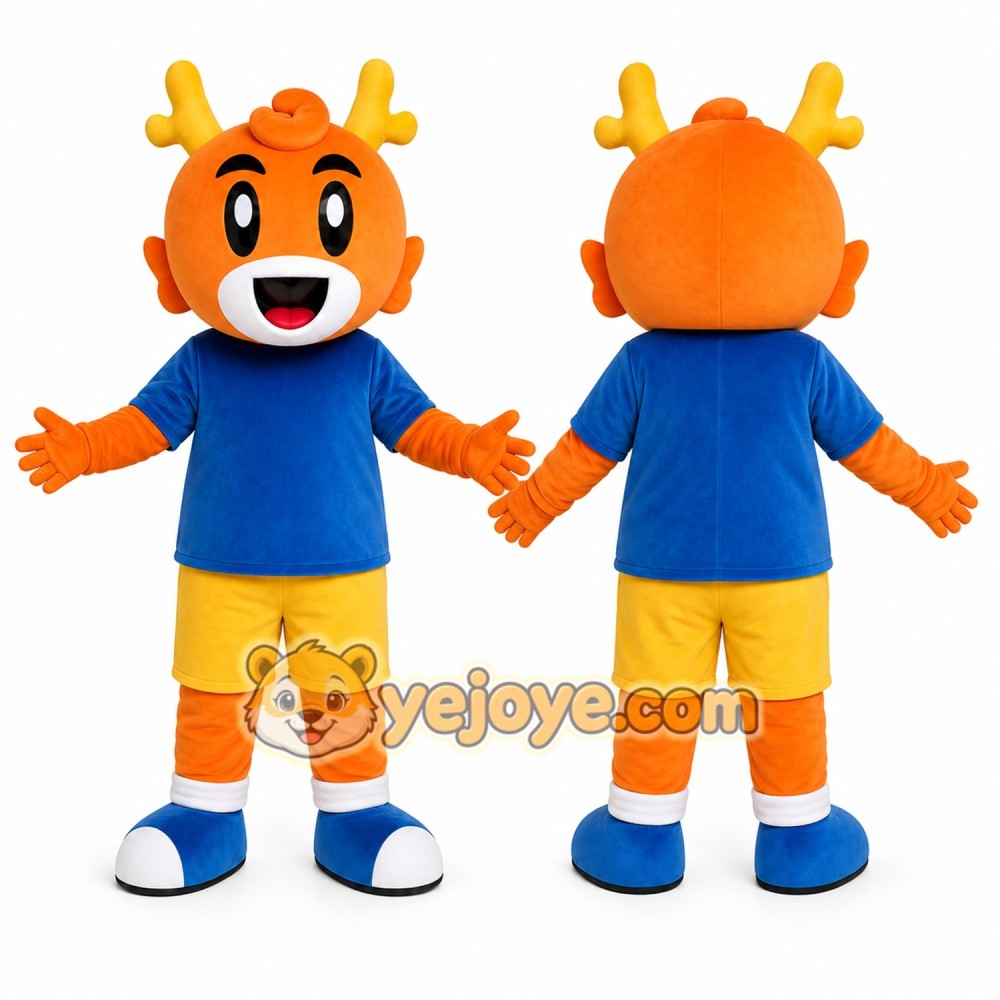 Orange Tiger Boy Mascot Costume Orange Tiger Boy Mascot Costume