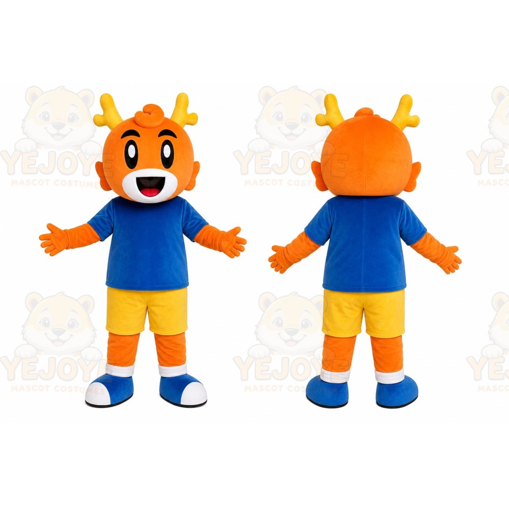 Orange Tiger Boy Mascot Costume