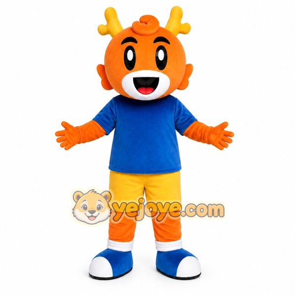 Orange Tiger Boy Mascot Costume