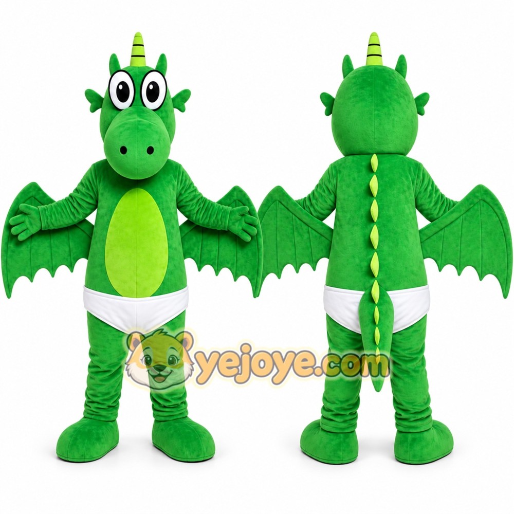 Green Dragon Mascot Costume Green Dragon Mascot Costume