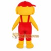 Red Overalls Boy Mascot Costume