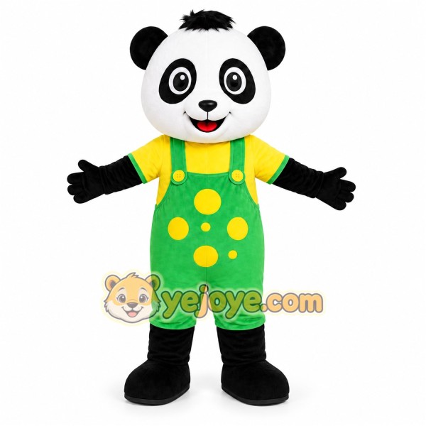 Green Panda Mascot Costume