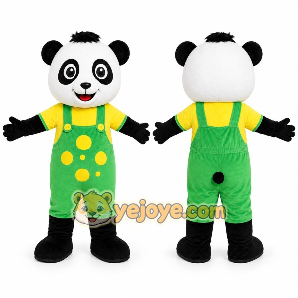 Green Panda Mascot Costume