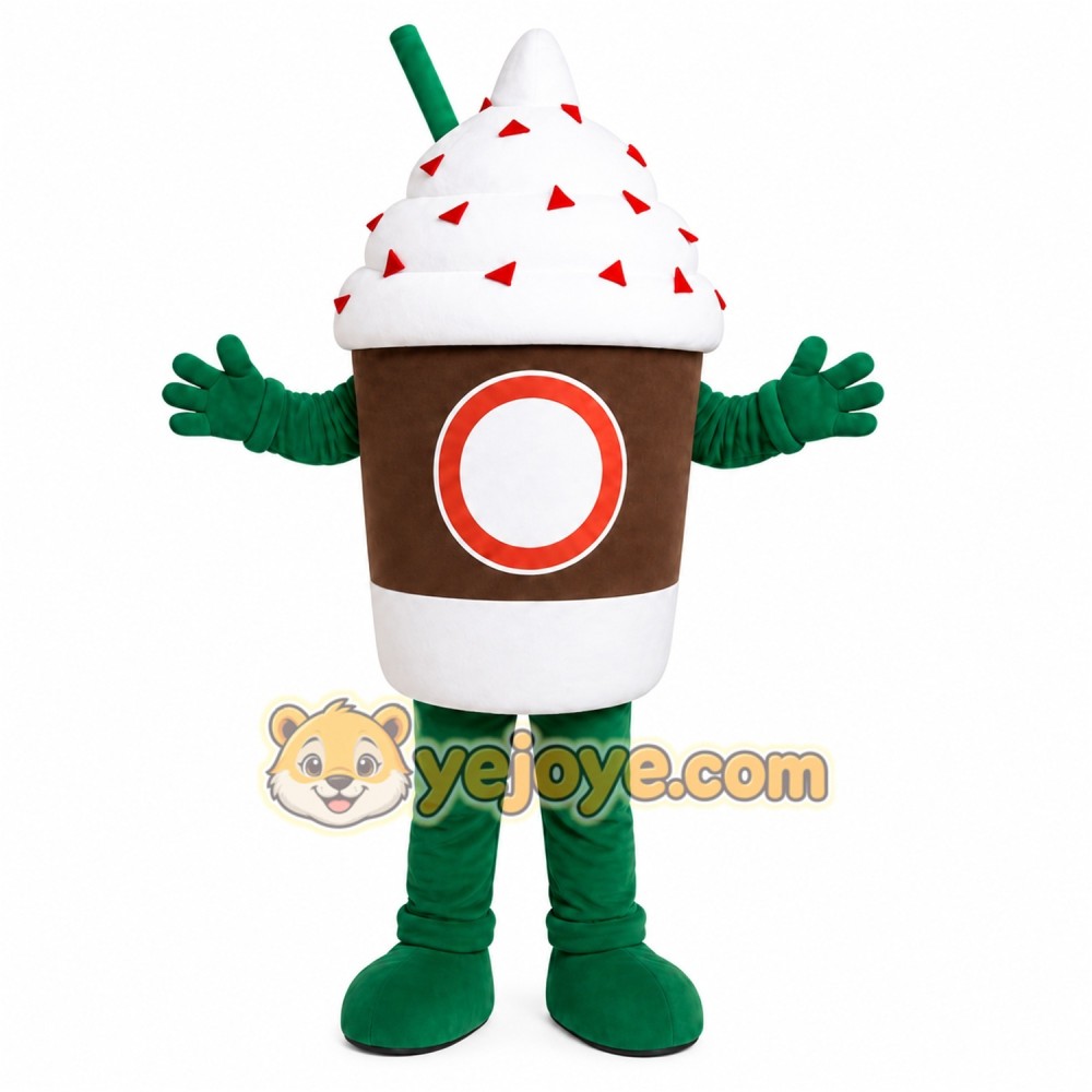 Coffee Cup Mascot Costume Coffee Cup Mascot Costume