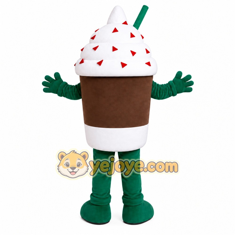 Coffee Cup Mascot Costume Coffee Cup Mascot Costume