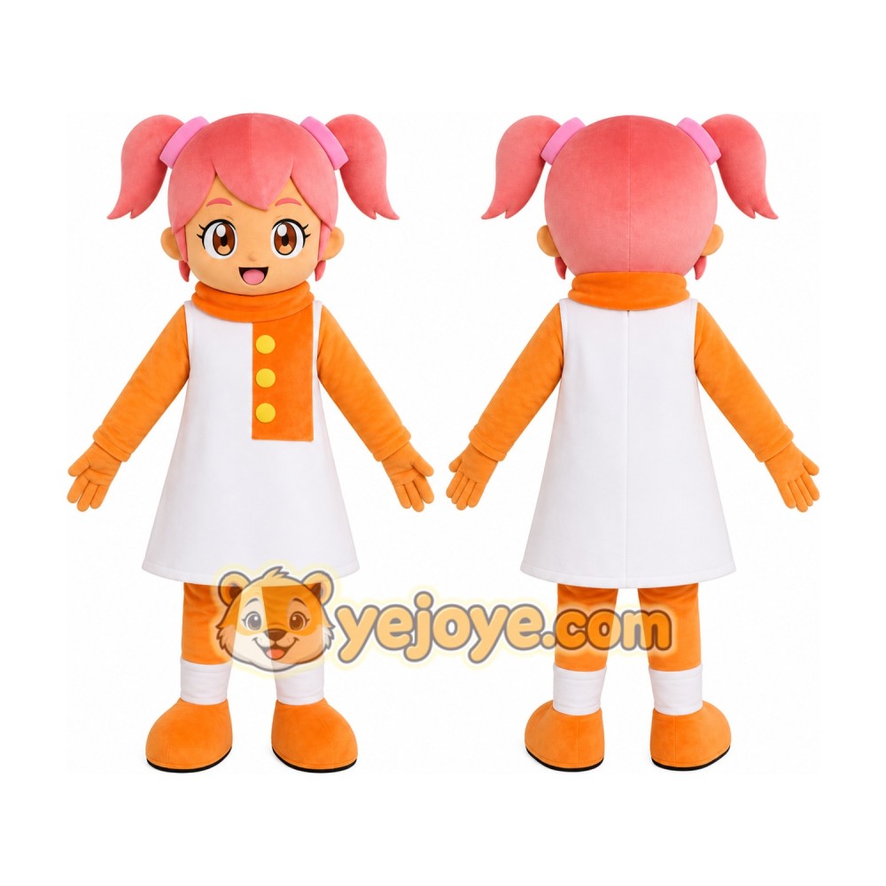 Pink Hair Girl Mascot Costume