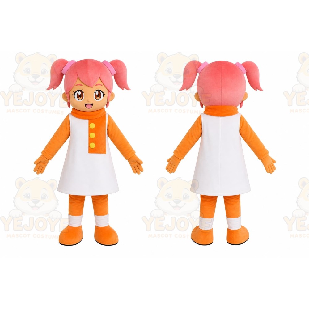Pink Hair Girl Mascot Costume