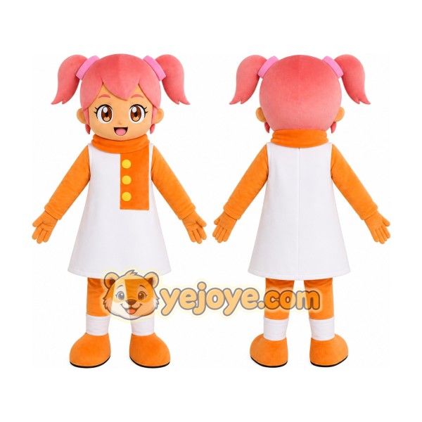 Pink Hair Girl Mascot Costume
