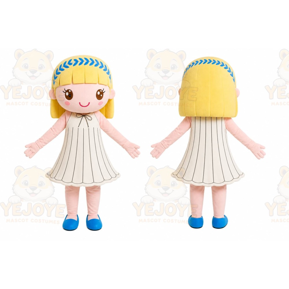 Blonde Doll Mascot Costume
