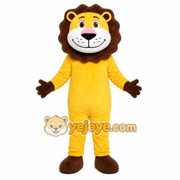 Yellow Lion Mascot Costume