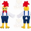 Striped Rooster Mascot Costume