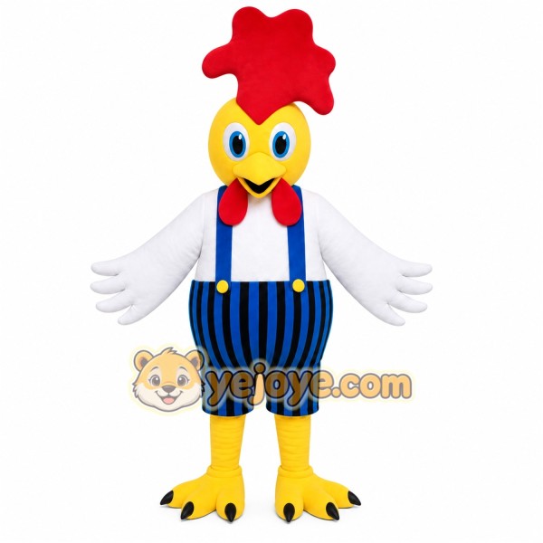Striped Rooster Mascot Costume Striped Rooster Mascot Costume