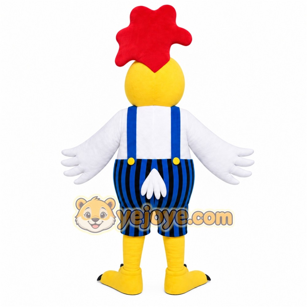 Striped Rooster Mascot Costume Striped Rooster Mascot Costume