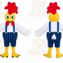 Striped Rooster Mascot Costume