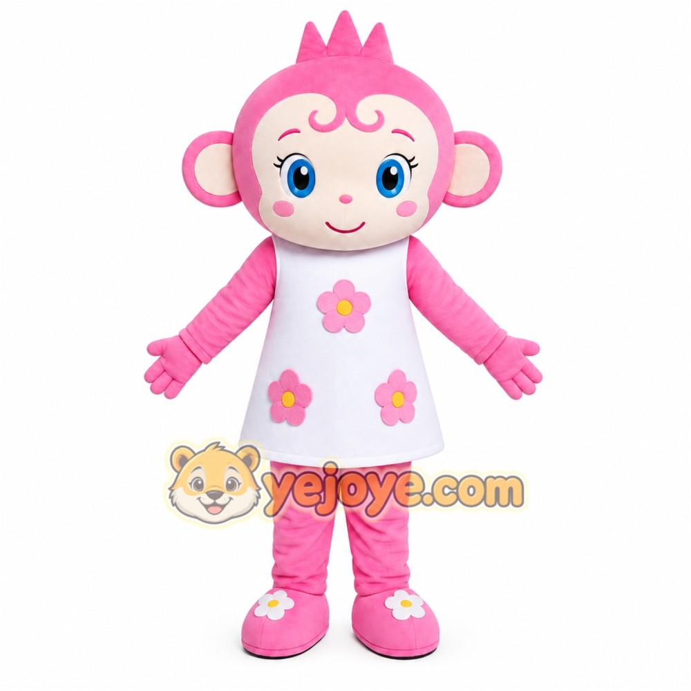 Pink Doll Mascot Costume