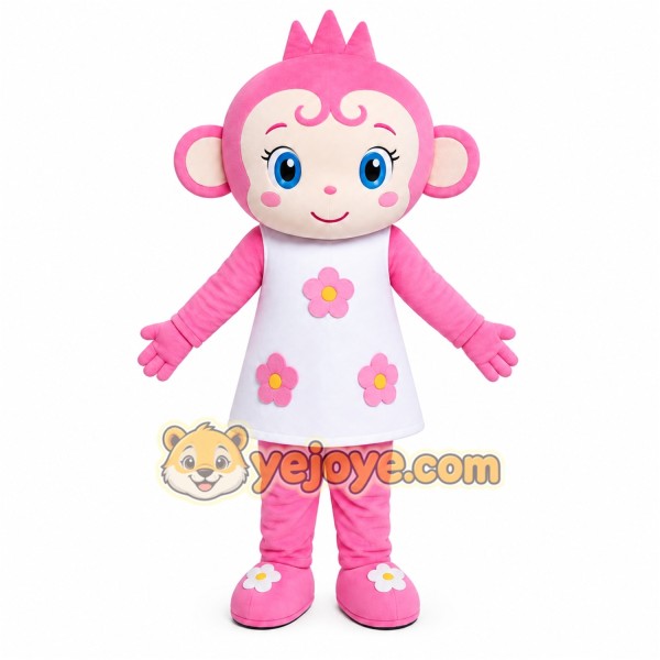 Pink Doll Mascot Costume