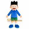 Blue Shirt Boy Mascot Costume