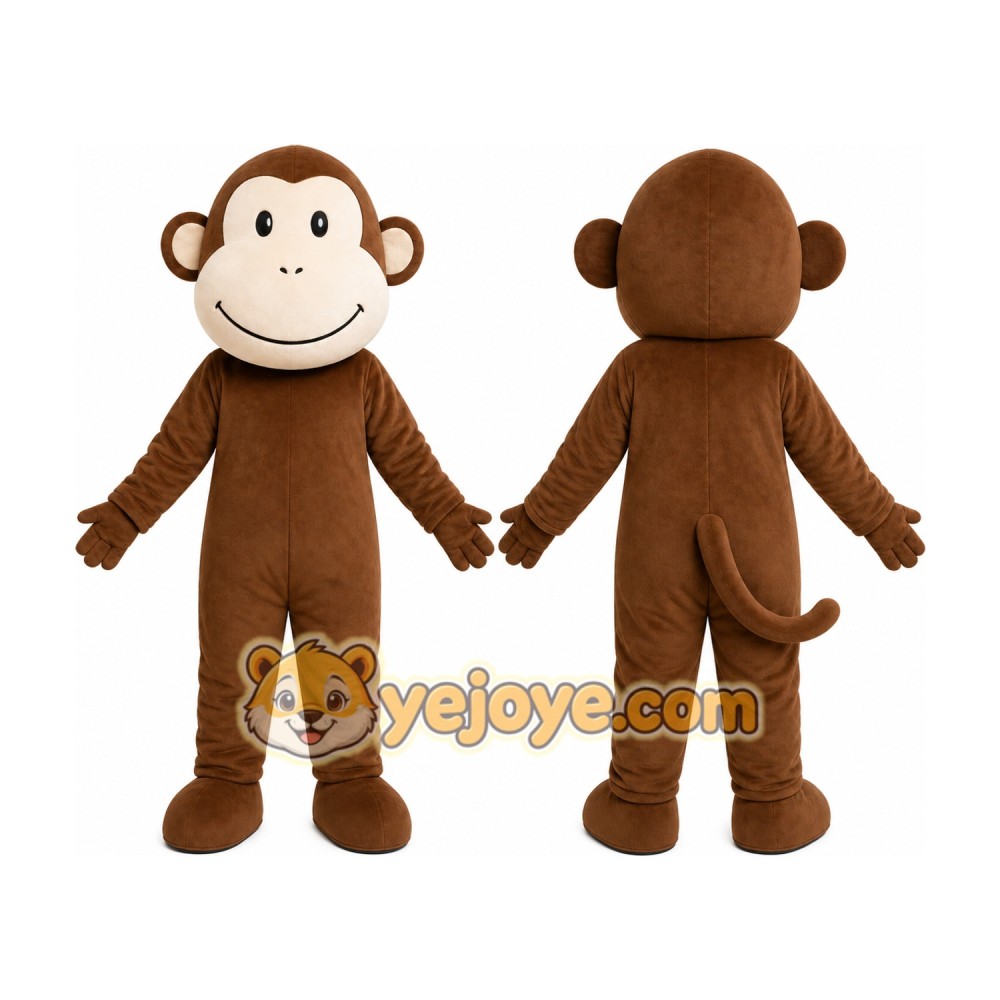 Brown Monkey Mascot Costume Brown Monkey Mascot Costume