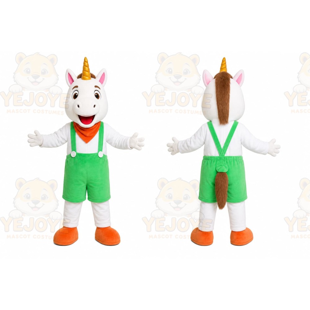 White Goat Overalls Mascot Costume