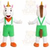 White Goat Overalls Mascot Costume