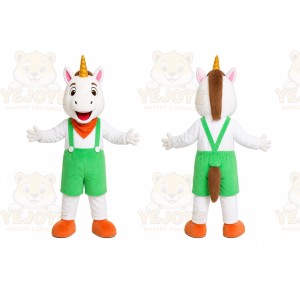 White Goat Overalls Mascot Costume