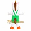 White Goat Overalls Mascot Costume White Goat Overalls Mascot Costume