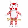 Red Striped Bear Mascot Costume Red Striped Bear Mascot Costume