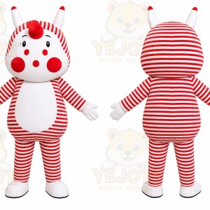 Red Striped Bear Mascot Costume