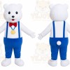 White Bear Overalls Mascot Costume