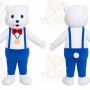 White Bear Overalls Mascot Costume