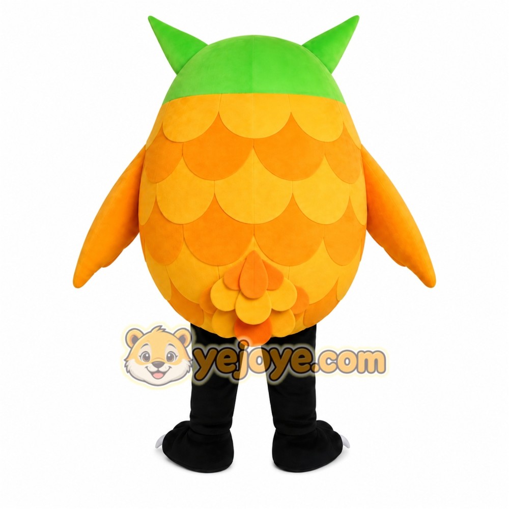 Orange Owl Mascot Costume Orange Owl Mascot Costume
