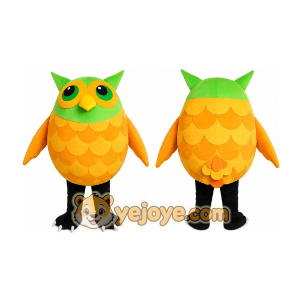 Orange Owl Mascot Costume