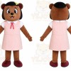 Pink Dress Bear Mascot Costume