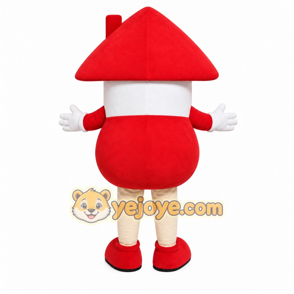Red House Mascot Costume Red House Mascot Costume