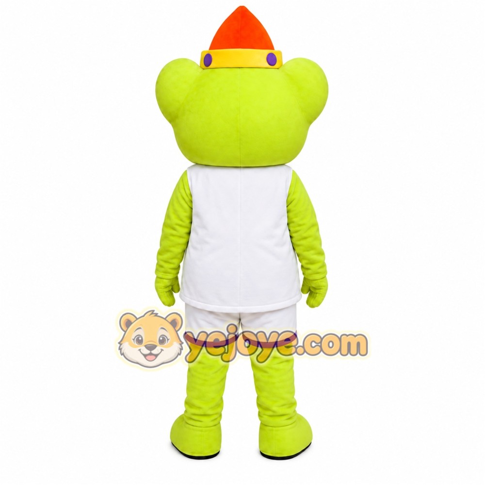 Green Frog Boy Mascot Costume Green Frog Boy Mascot Costume