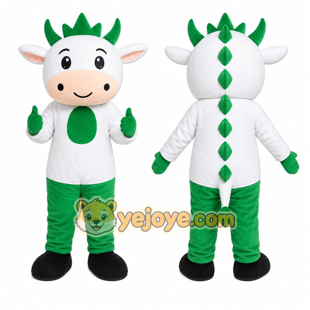 Green Cow Mascot Costume