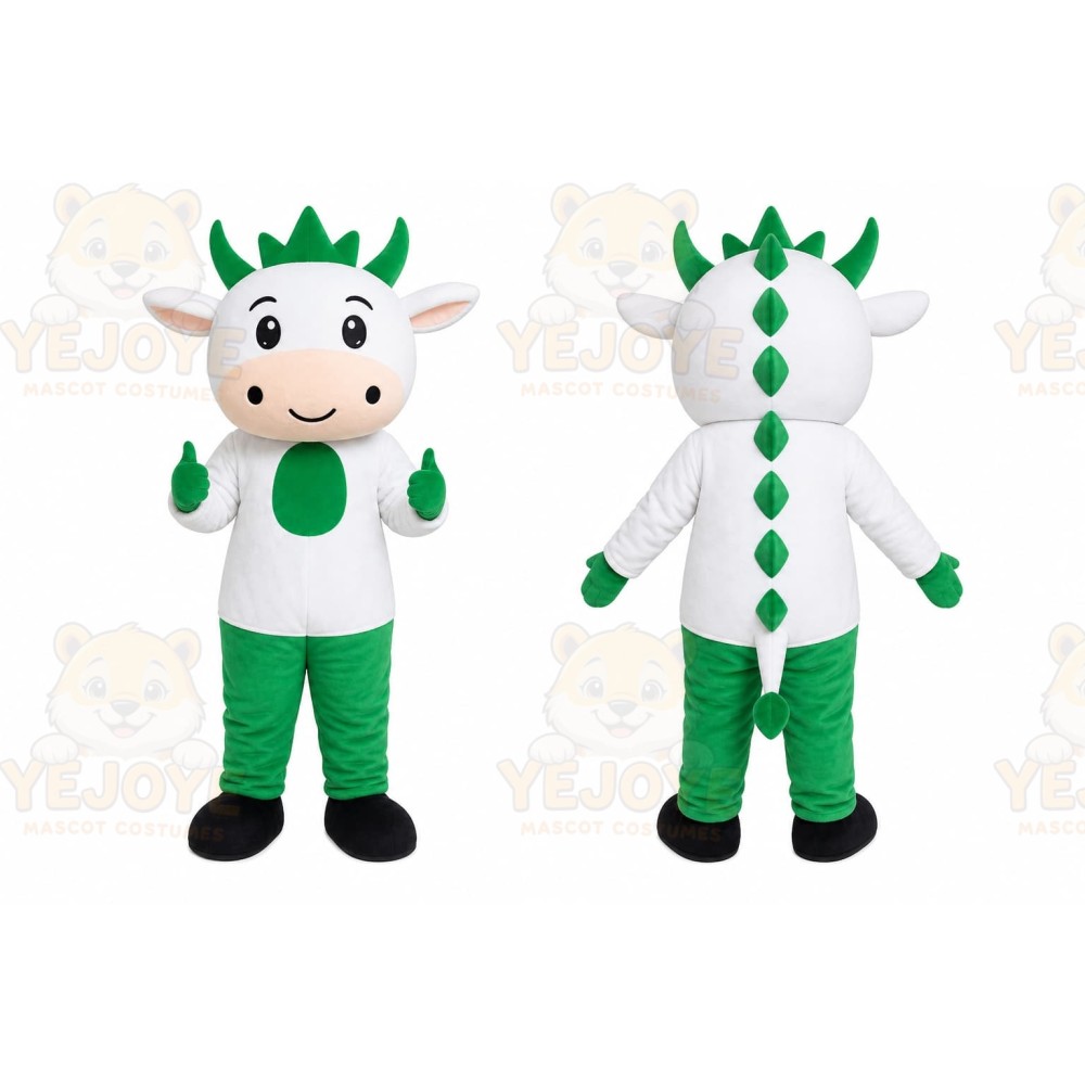 Green Cow Mascot Costume