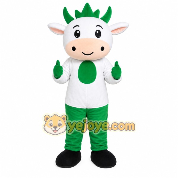 Green Cow Mascot Costume Green Cow Mascot Costume