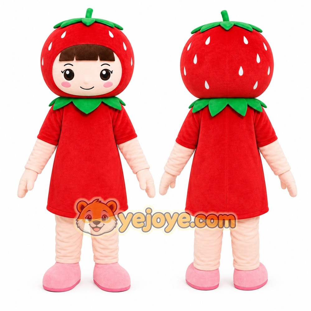 Strawberry Girl Mascot Costume