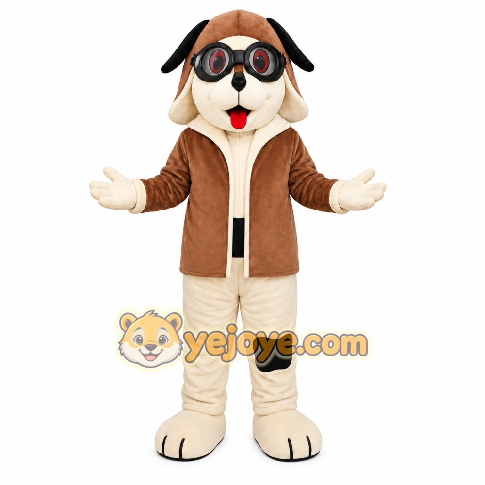 Aviator Dog Mascot Costume Aviator Dog Mascot Costume