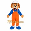Orange Overall Puppy Mascot Costume